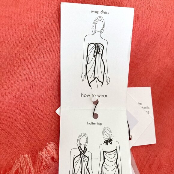 NWT Calvin Klein Dip Dye Rayon Scarf - Orange/Pink - Picture 12 of 15